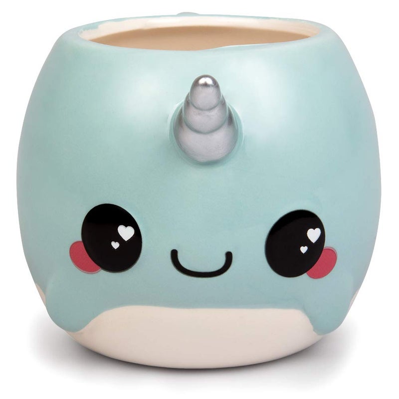 Seven20 Glitter Galaxy Cute Large Narwhal 18oz Coffee Mug - Make Morning's Magical - Blue with Silver Unicorn Horn - Gift for Kids, Teens, Adults, Women - Officially Licensed - Image 3